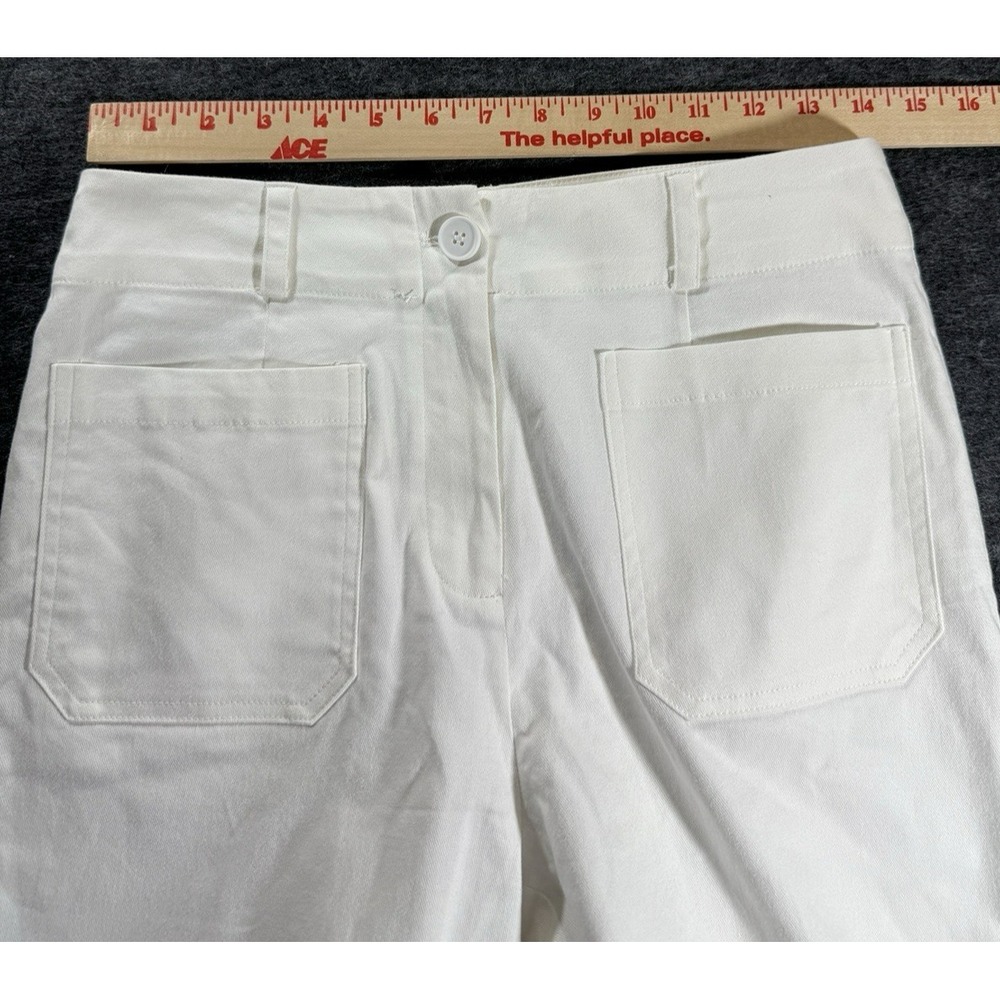 Lucy Paris Reeve Pant Trousers Womens Small White High Waisted Wide Leg Classic - Picture 5 of 10